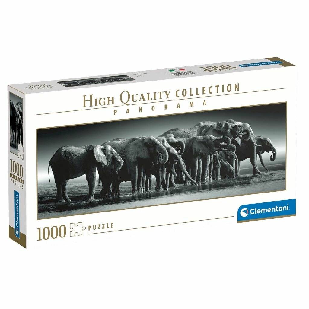CLEMENTONI Elefantenherde Panorama-Puzzle 1000 Teile