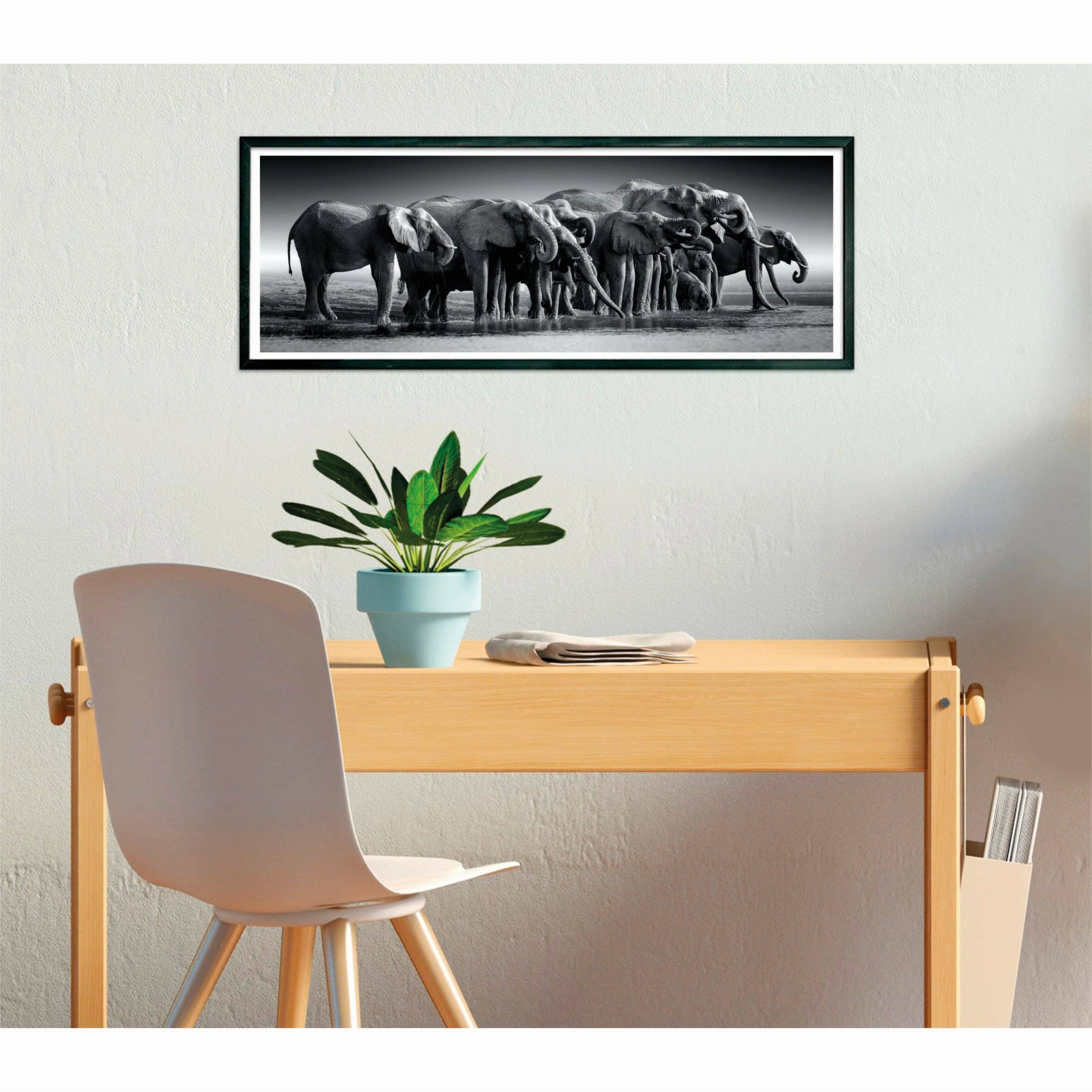 CLEMENTONI Elefantenherde Panorama-Puzzle 1000 Teile