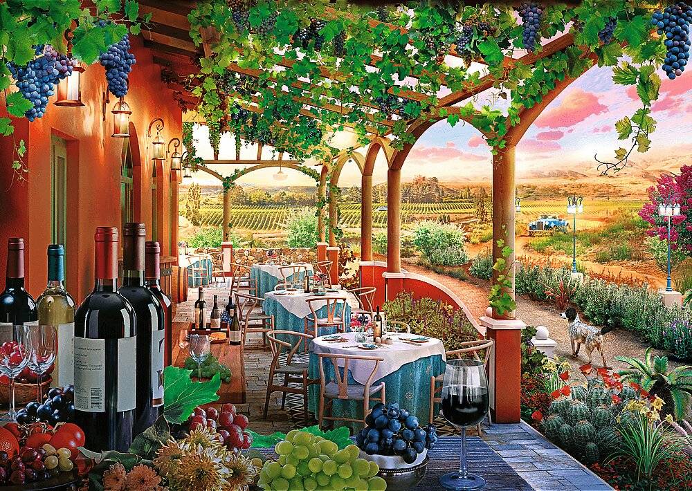 TREFL Puzzle Premium Plus Tea Time: Italienischer Weinberg 1000 Teile