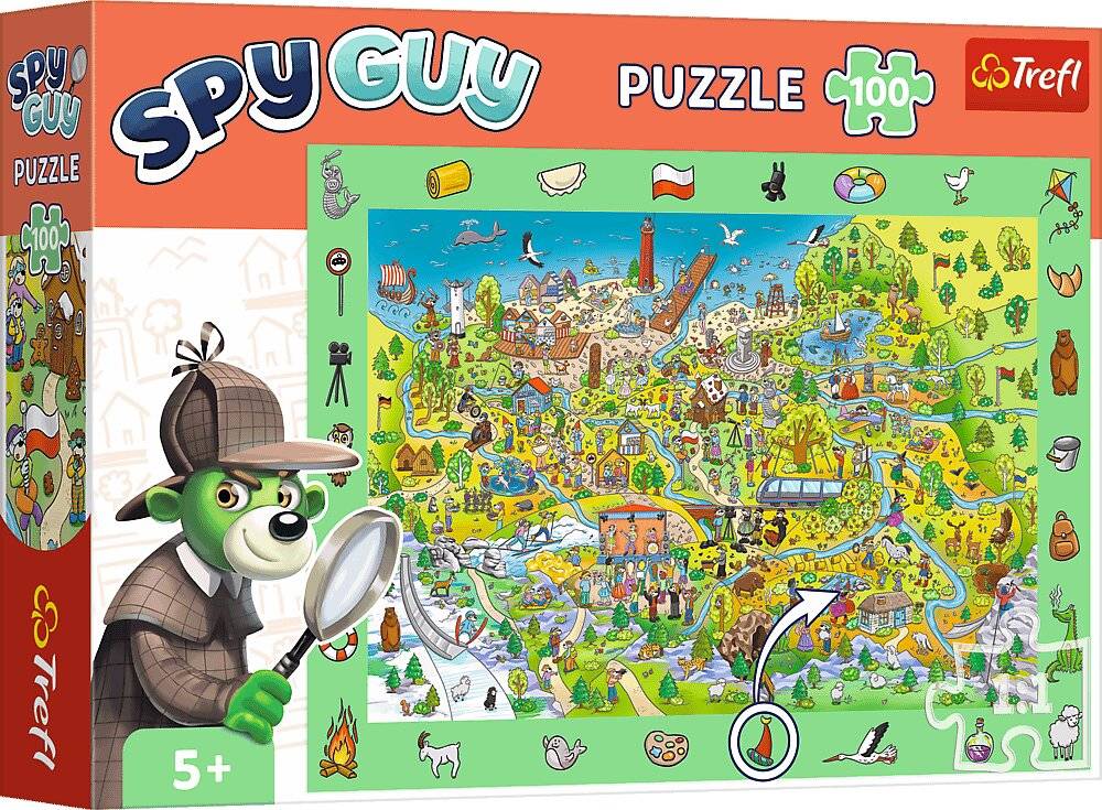 TREFL Puzzle mit Bildsuche Spy Guy: Polen 100 Teile