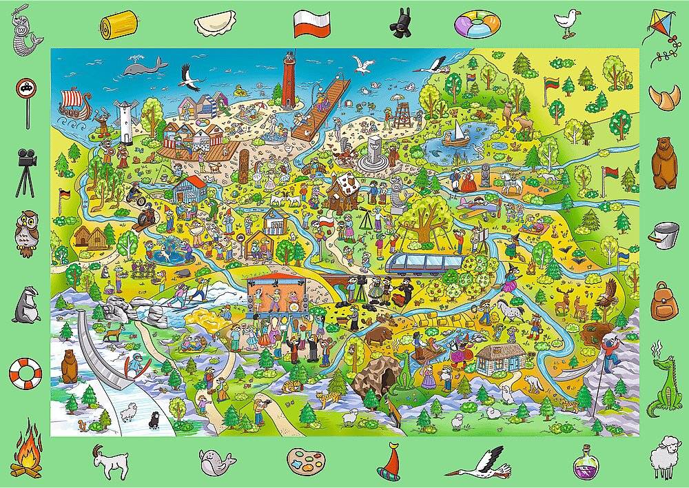 TREFL Puzzle mit Bildsuche Spy Guy: Polen 100 Teile