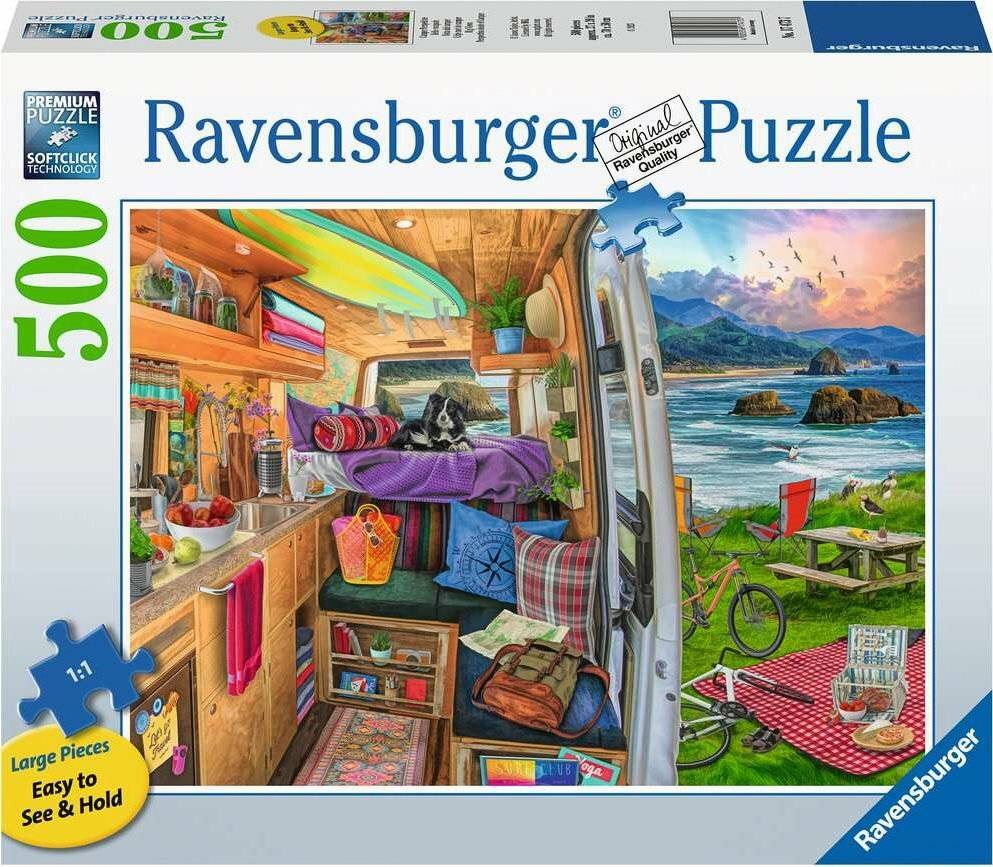 RAVENSBURGER Puzzle Blick aus dem Wohnwagen XXL 500 Teile