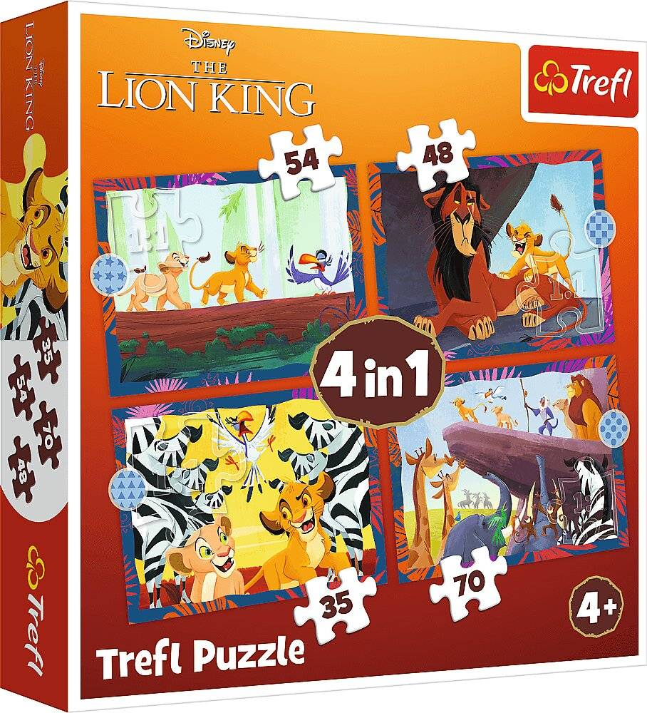 TREFL Puzzle Brave Lion King 4in1 ( 35,48,54,70 Teile)