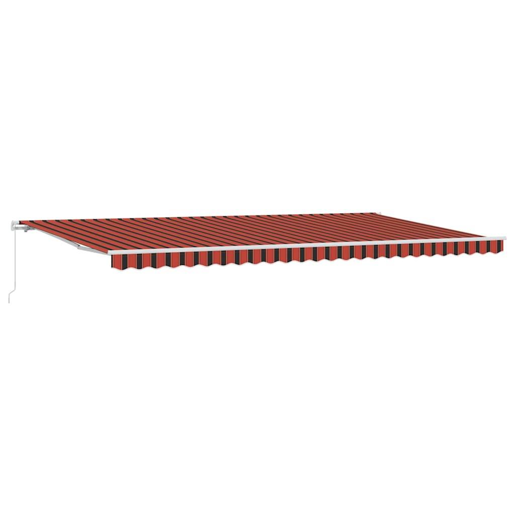 vidaXL Einziehbare Markise Orange und Braun 600 x 350 cm