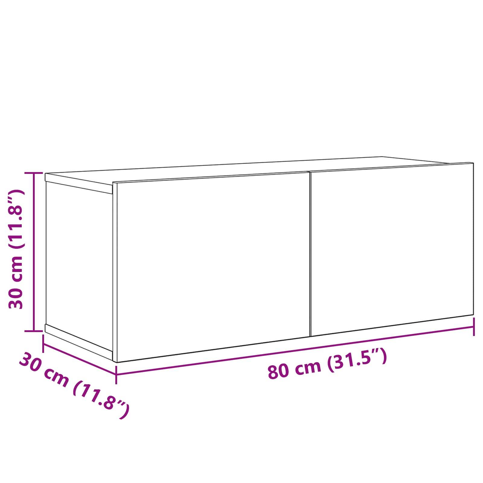 vidaXL TV-Schrankset Wandmontiert 3 pcs Artisan-Eiche Holzwerkstoff