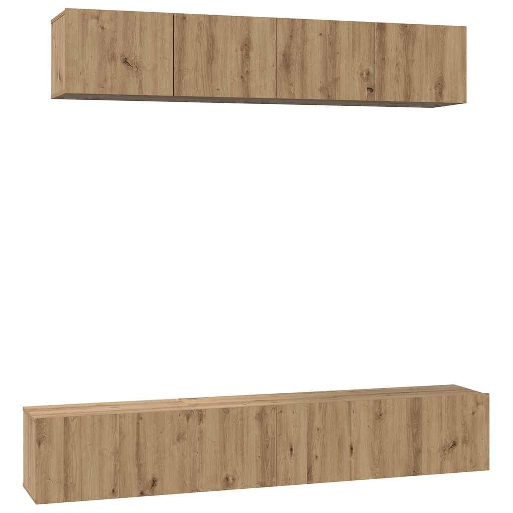 vidaXL TV-Schrankset Wandmontiert 5 pcs Artisan-Eiche Holzwerkstoff