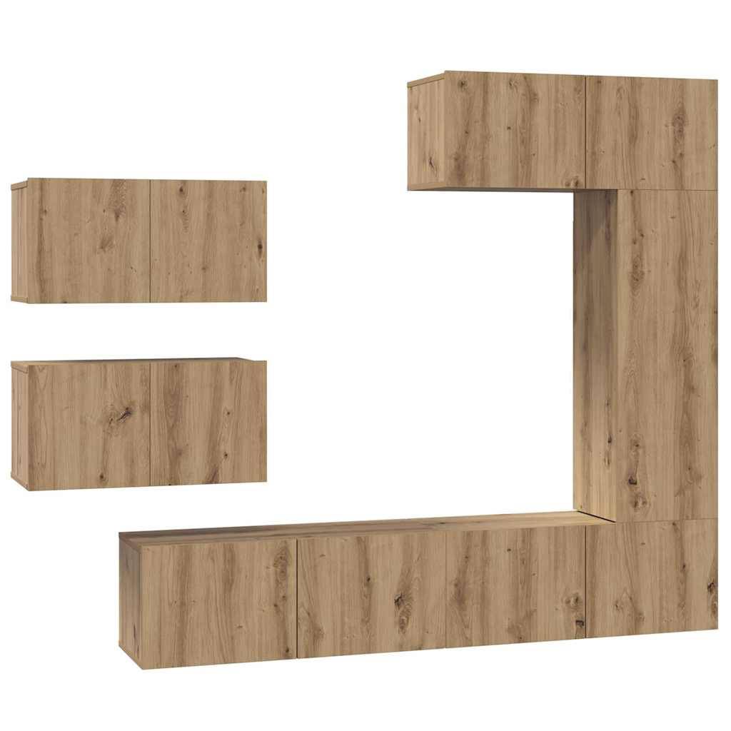 vidaXL TV-Schrankset Wandmontiert 6 pcs Artisan-Eiche Holzwerkstoff
