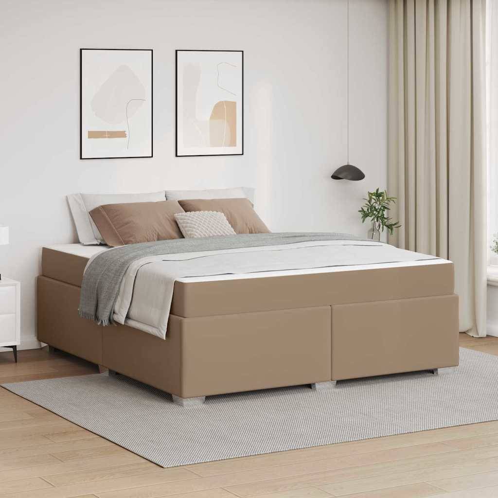 vidaXL Bettrahmen mit Matratze Cappuccino 180 x 200 cm Stoff