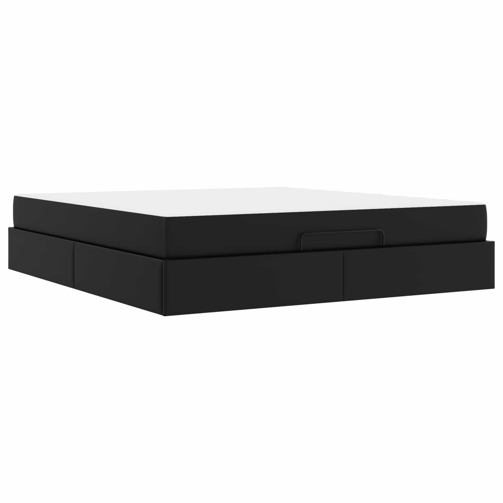 vidaXL Bettgestell mit Matratze Sonstiges 2 pcs Schwarz PVC