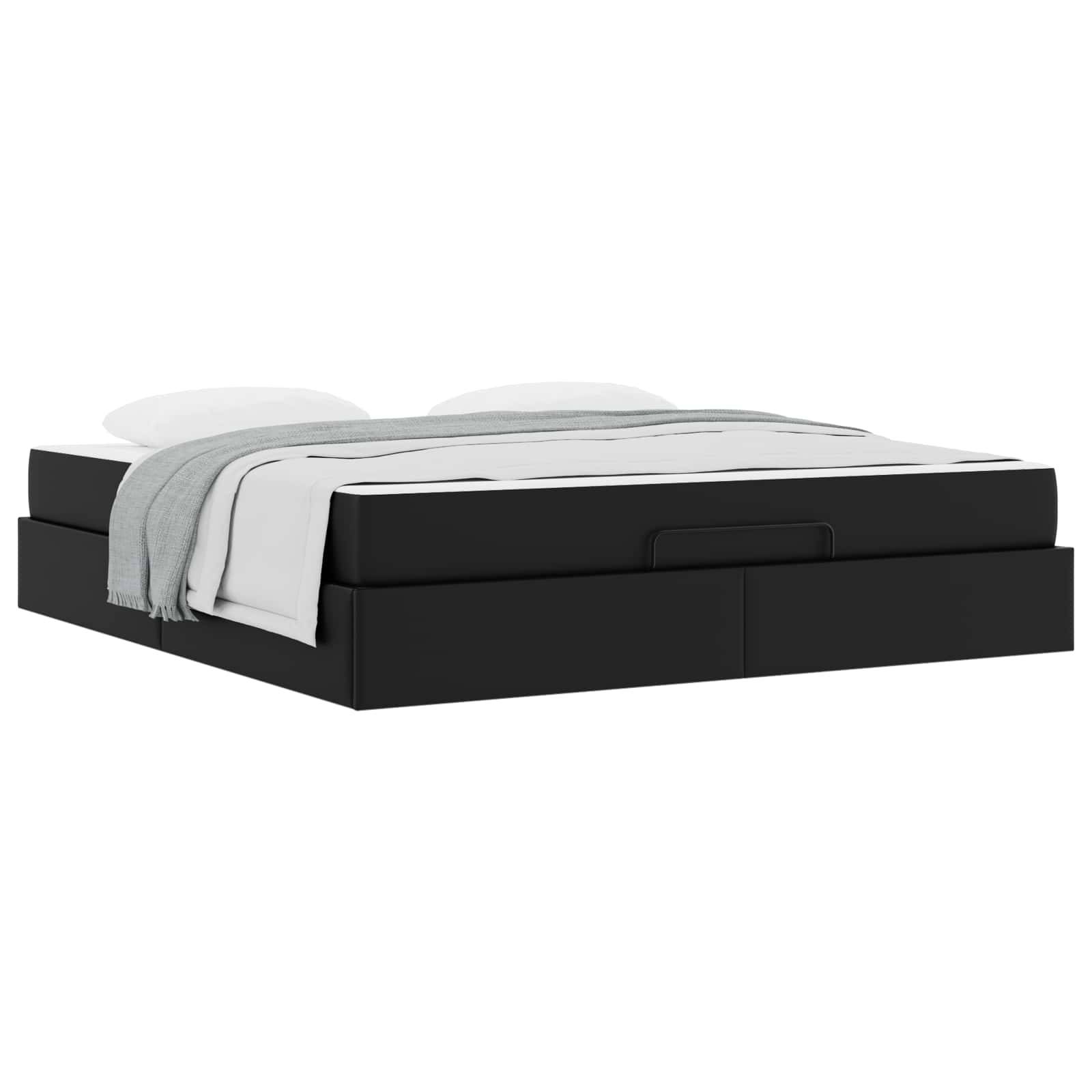 vidaXL Bettgestell mit Matratze Sonstiges 2 pcs Schwarz PVC