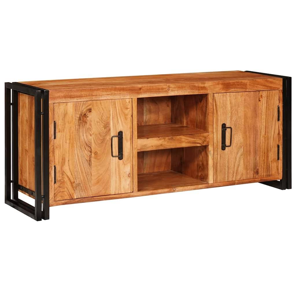 vidaXL TV-Schränk mit Regal Braun 120 x 33 x 50 cm Massivholz Akazie