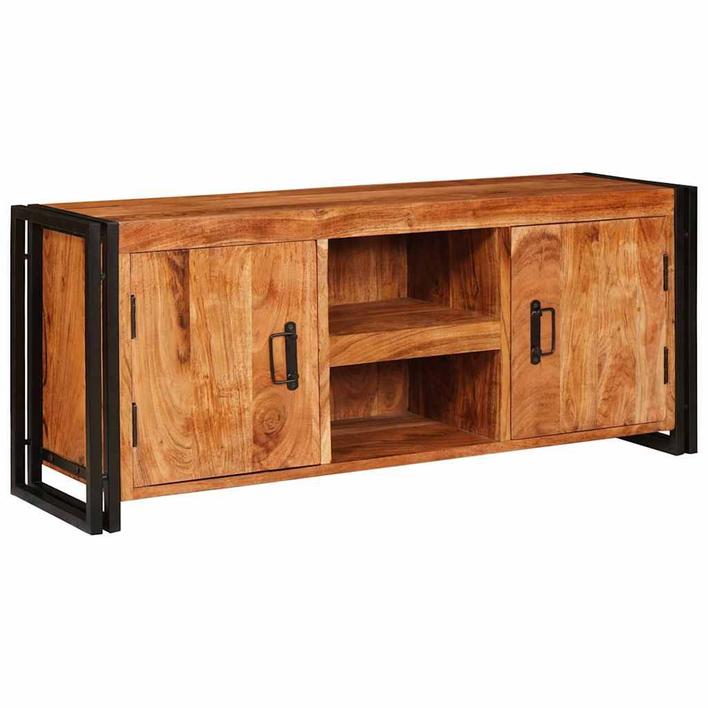 vidaXL TV-Schränk mit Regal Braun 120 x 33 x 50 cm Massivholz Akazie