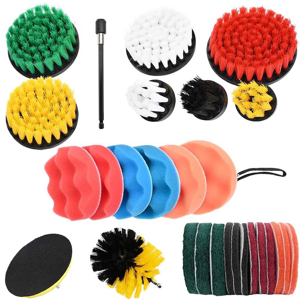 vidaXL Auto Bürsten Set Mehrfarbig Poly-Rattan