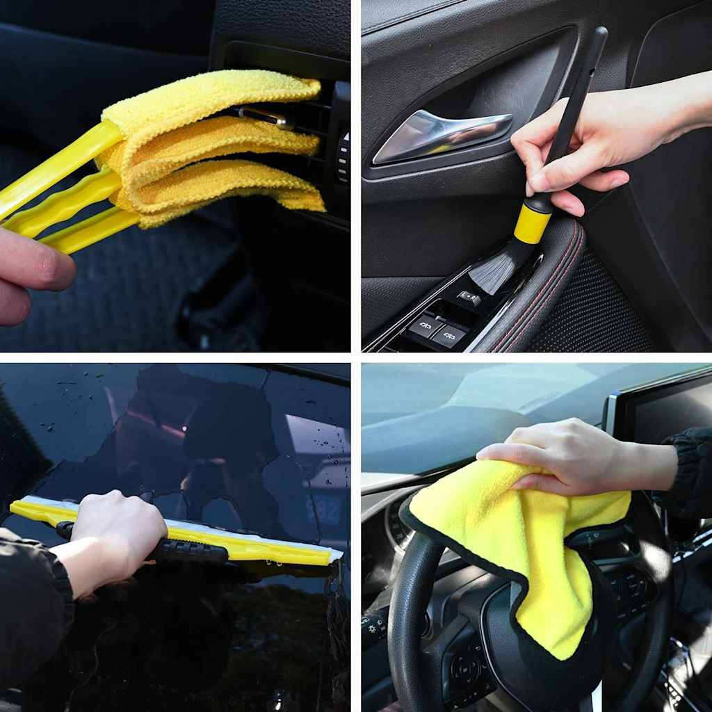 vidaXL Auto Bürsten Set Mehrfarbig Poly-Rattan