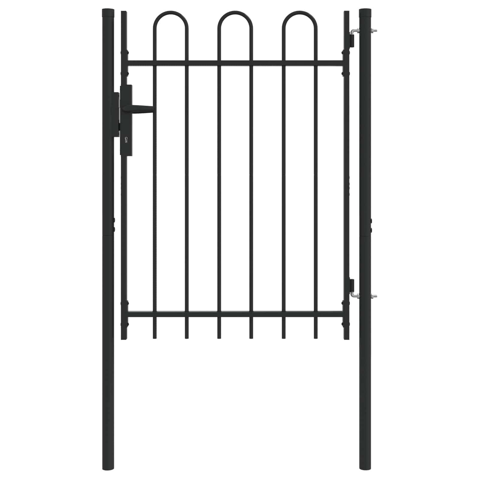 vidaXL Zauntor mit Schloss Grau 103 x 175 cm Pulverbeschichteter Stahl