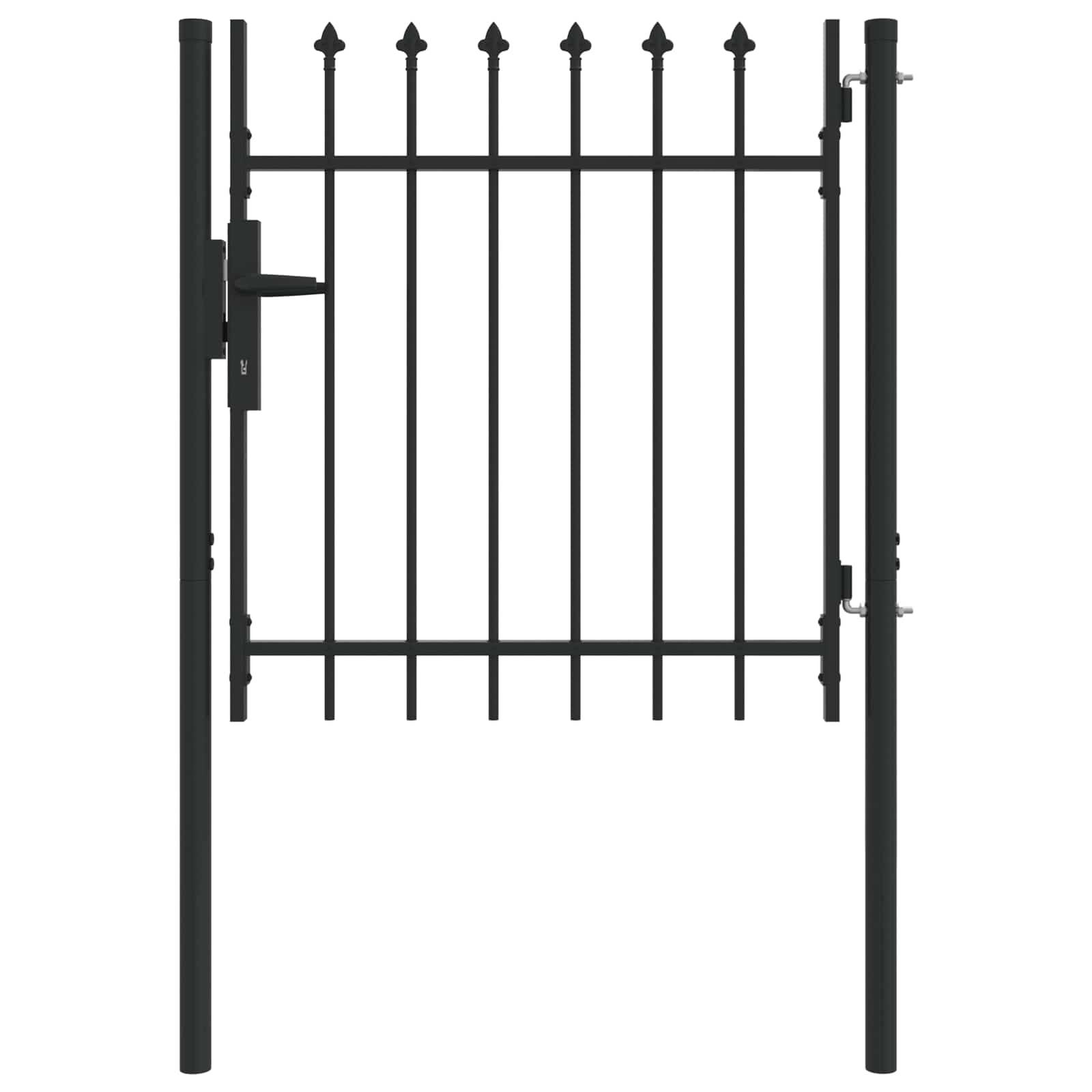 vidaXL Zauntor mit Schloss Grau 103 x 150 cm Pulverbeschichteter Stahl