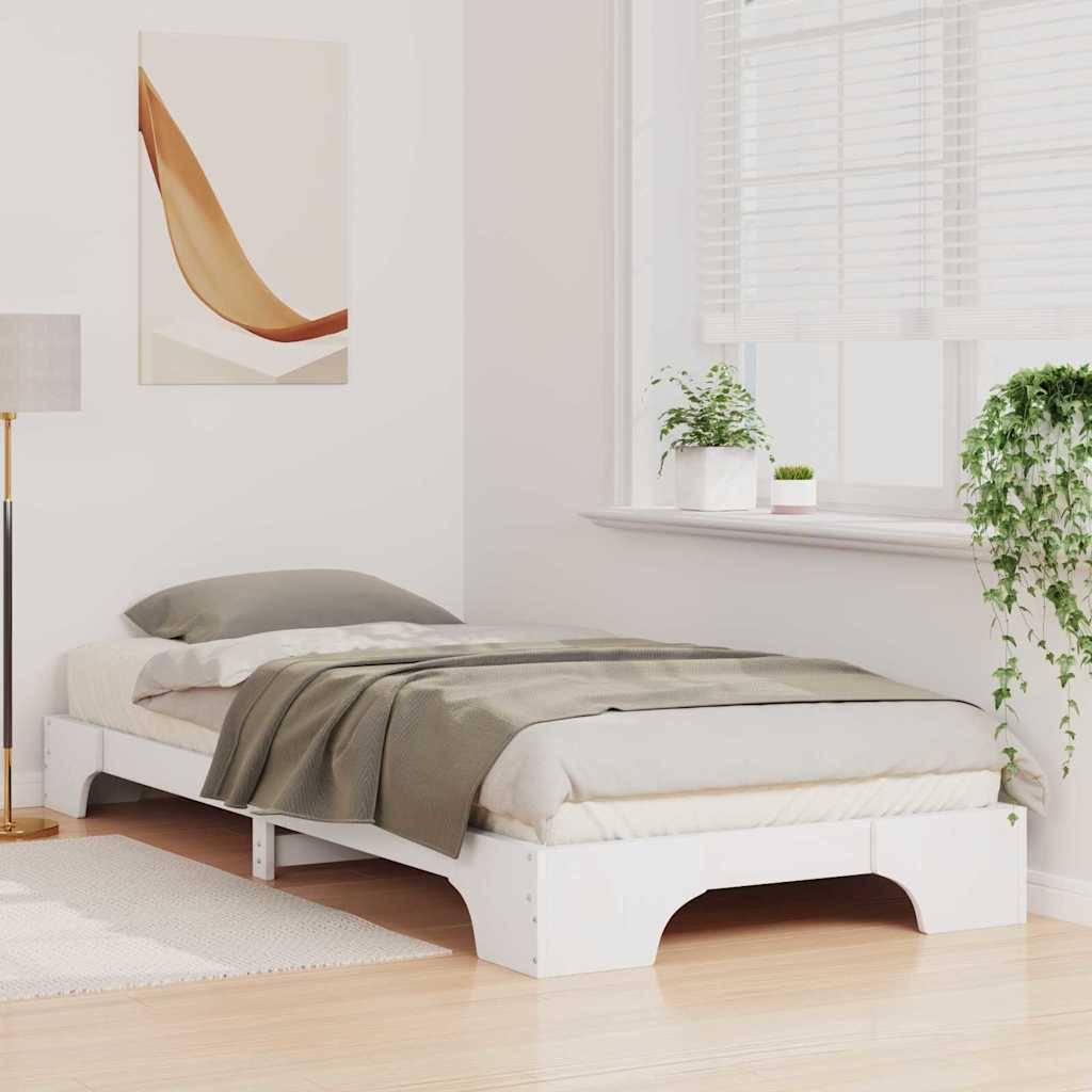 vidaXL Bettrahmen Weiß 80 x 220 cm Massives Kiefernholz