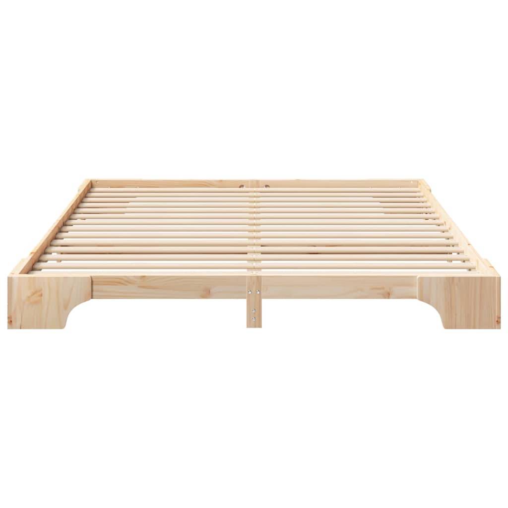 vidaXL Bettrahmen Braun 200 x 220 cm Massives Kiefernholz