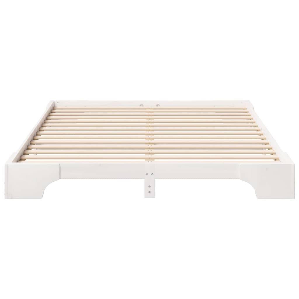 vidaXL Bettrahmen Weiß 160 x 220 cm Massives Kiefernholz