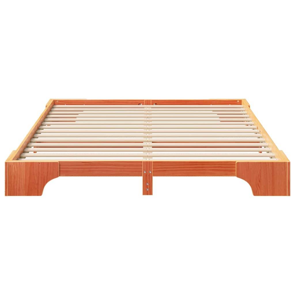 vidaXL Bettrahmen Braun 160 x 220 cm Massives Kiefernholz
