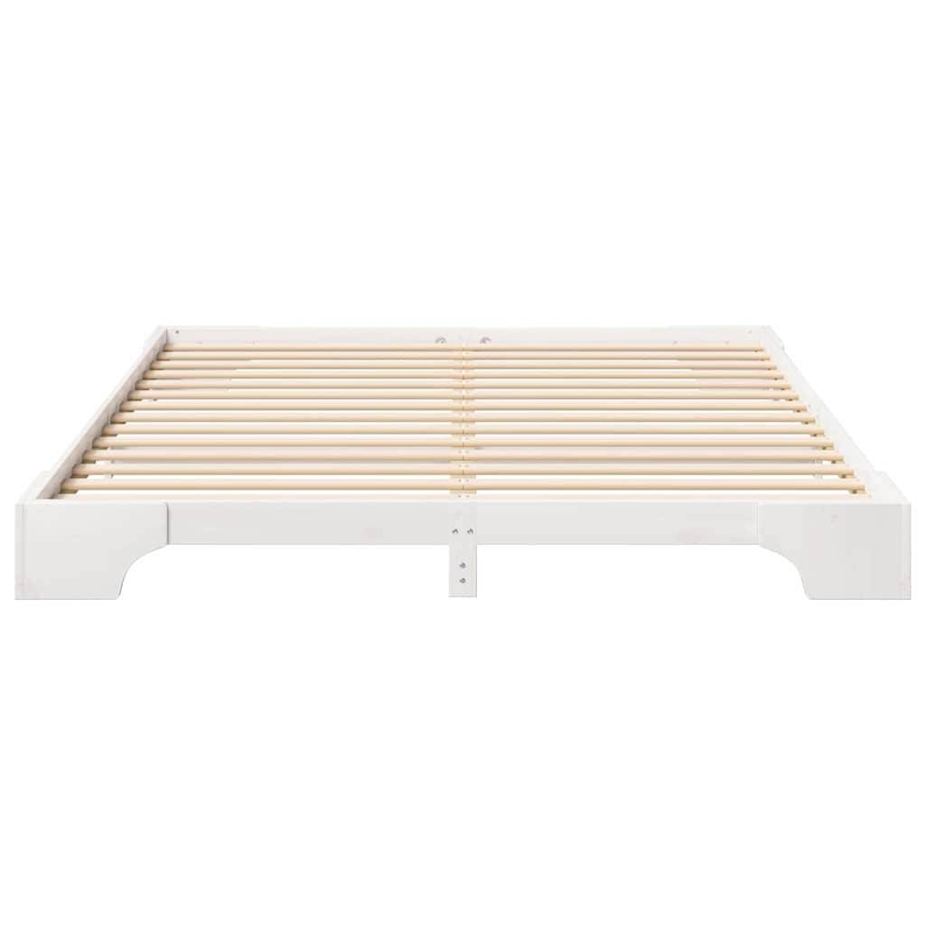 vidaXL Bettrahmen Weiß 180 x 220 cm Massives Kiefernholz