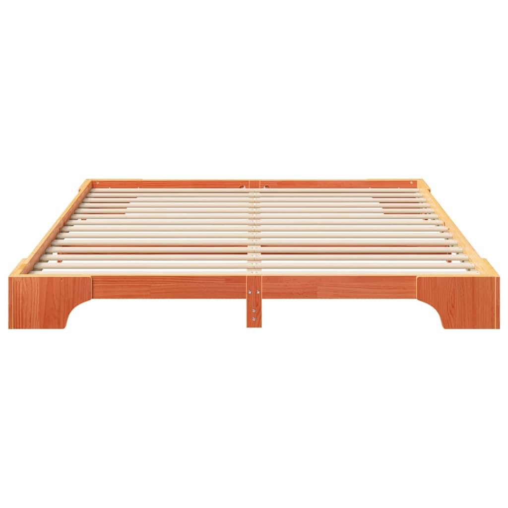 vidaXL Bettrahmen Braun 180 x 220 cm Massives Kiefernholz