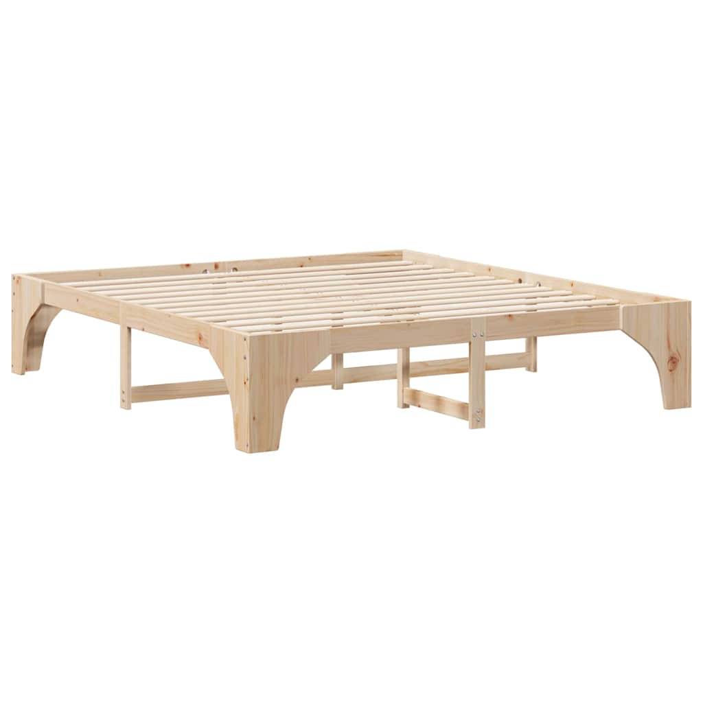 vidaXL Bettrahmen Braun 200 x 200 cm Massives Kiefernholz