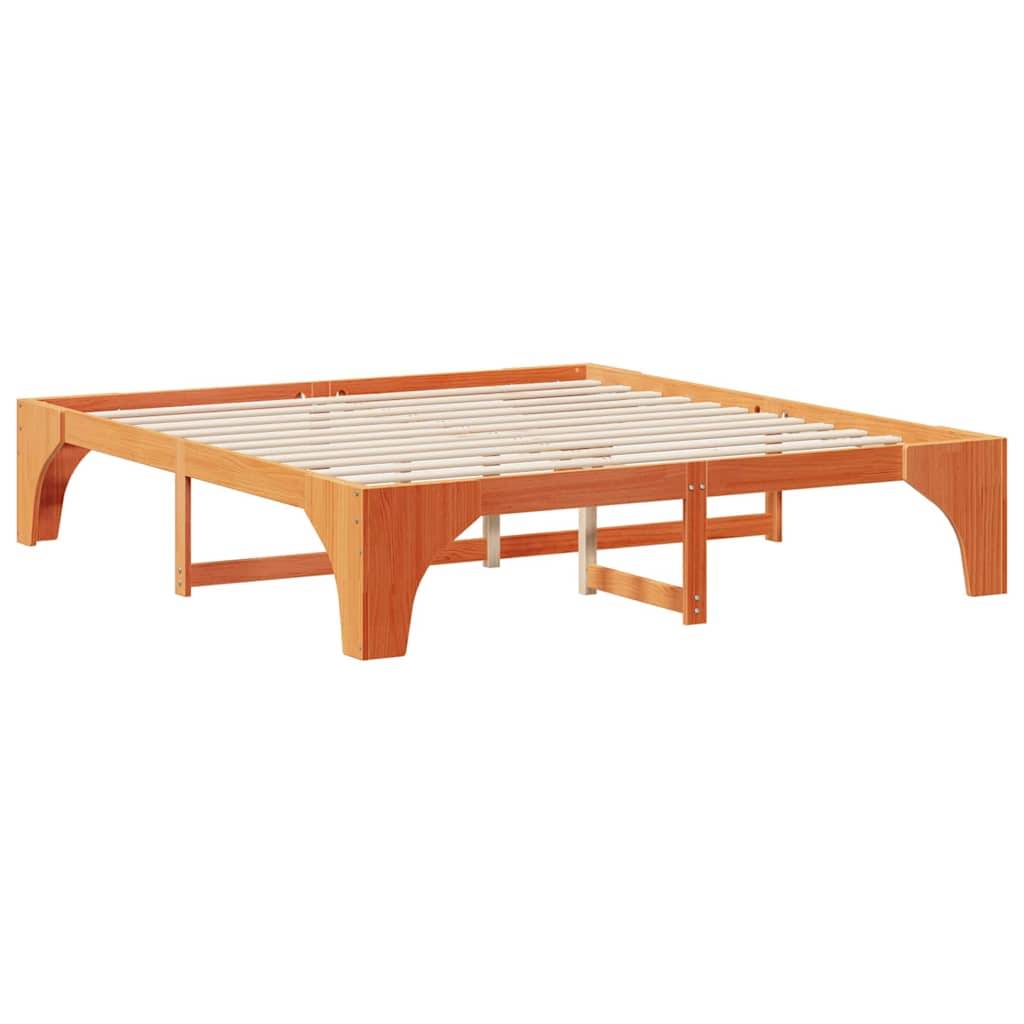 vidaXL Bettrahmen Braun 200 x 200 cm Massives Kiefernholz