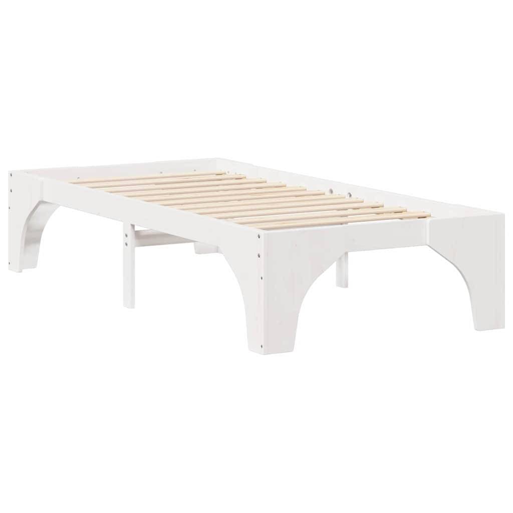 vidaXL Bettrahmen Weiß 100 x 200 cm Massives Kiefernholz