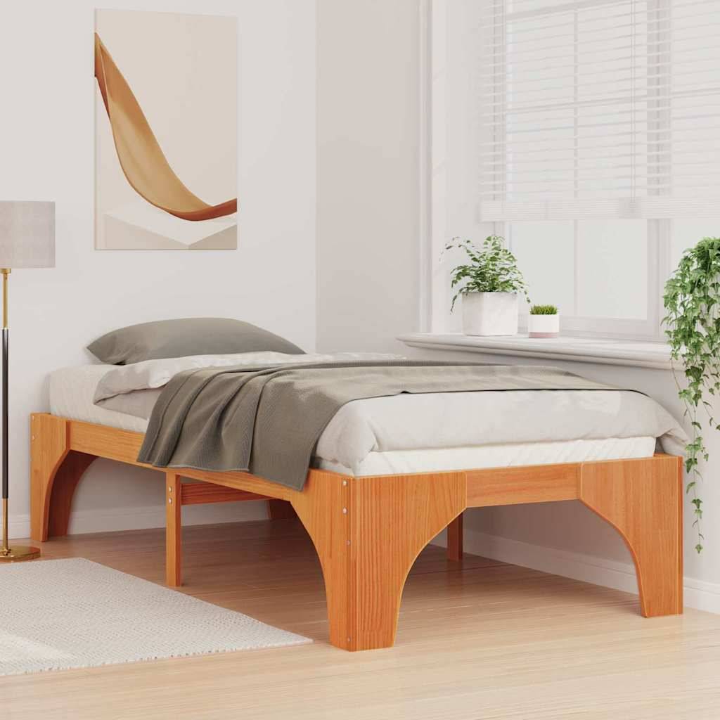 vidaXL Bettrahmen Braun 80 x 200 cm Massives Kiefernholz
