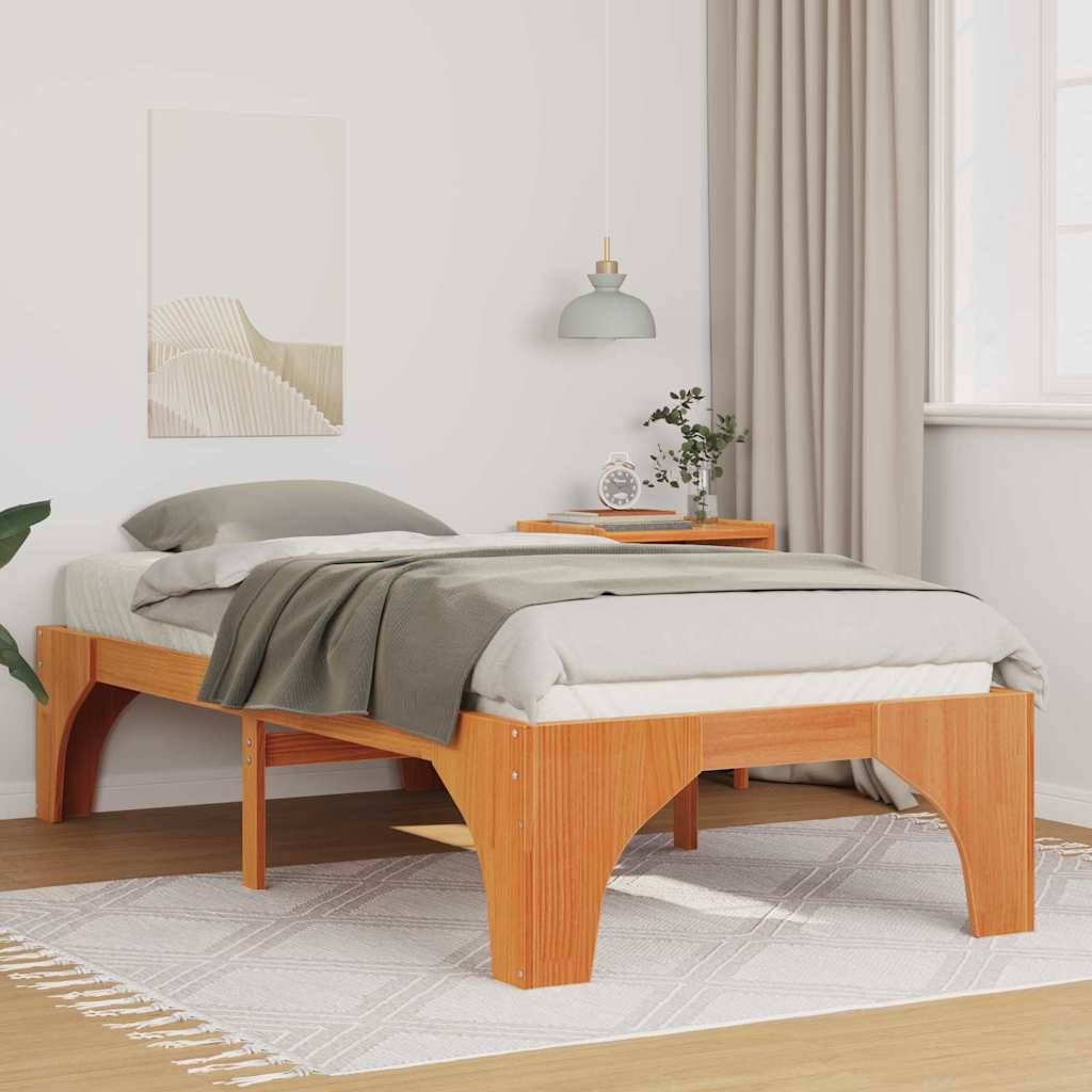 vidaXL Bettrahmen Braun 80 x 200 cm Massives Kiefernholz