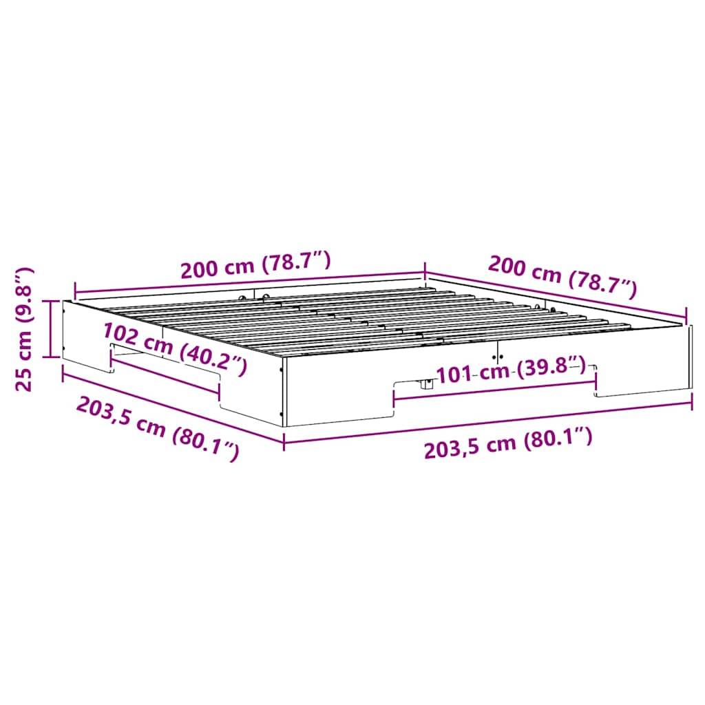 vidaXL Bettgestell Weiß 200 x 200 cm