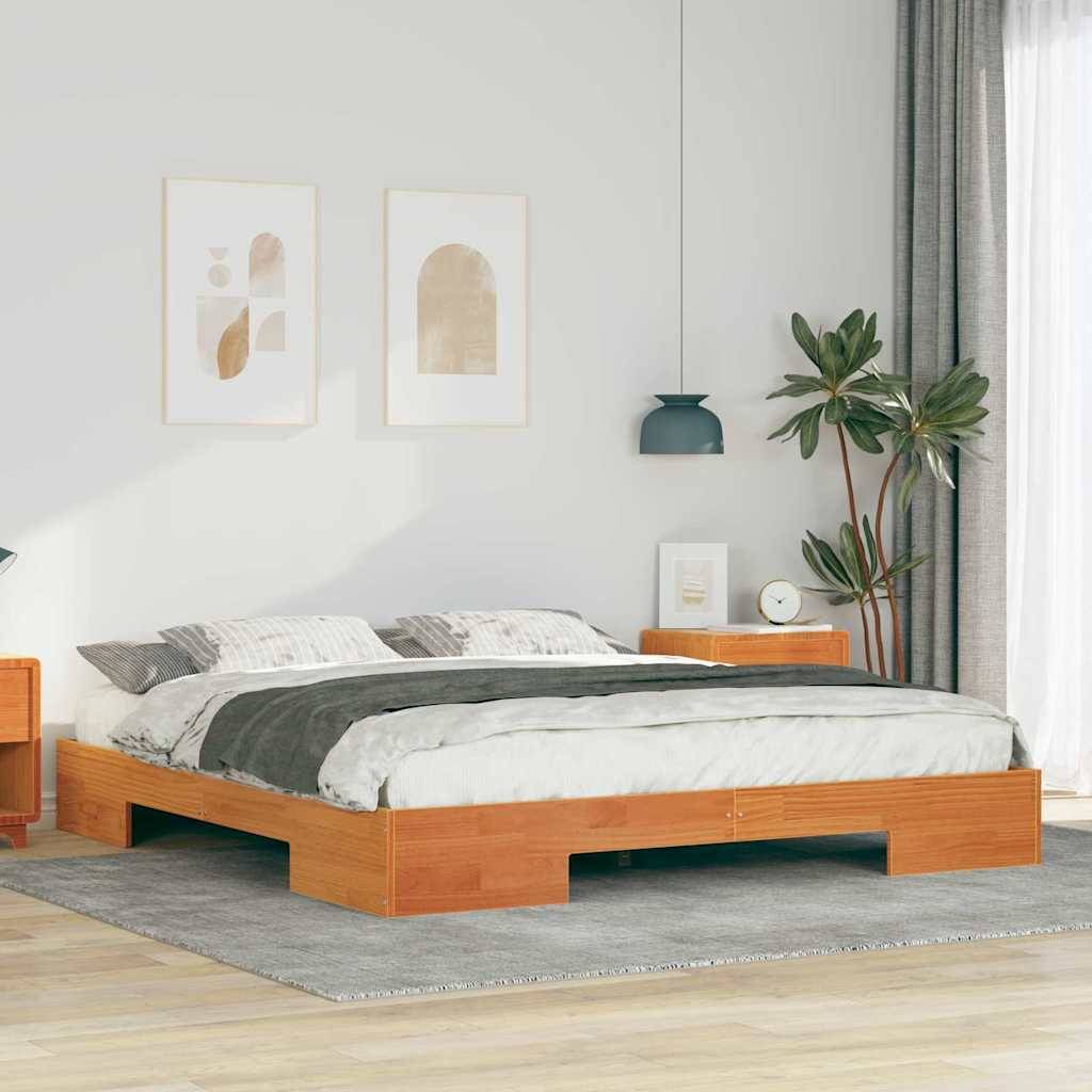 vidaXL Bettgestell Braun 200 x 200 cm