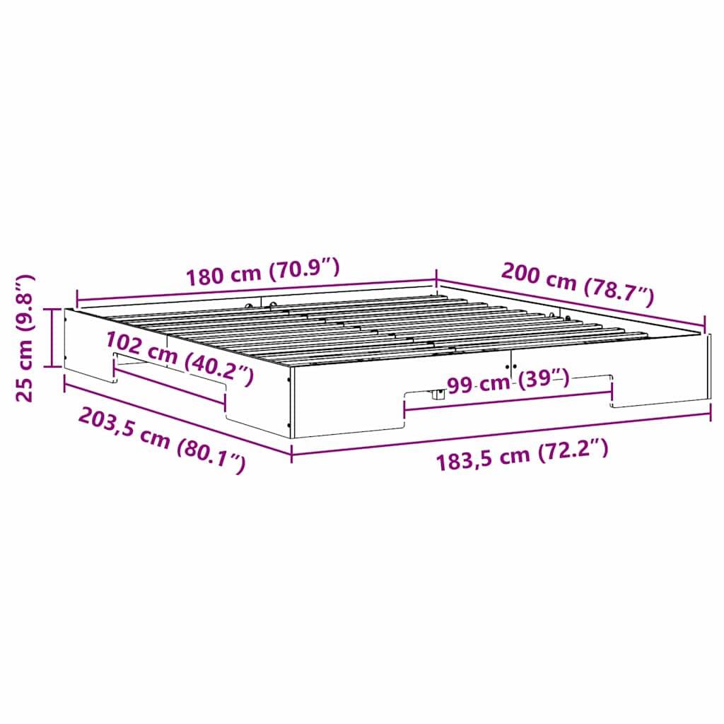 vidaXL Bettgestell Weiß 180 x 200 cm