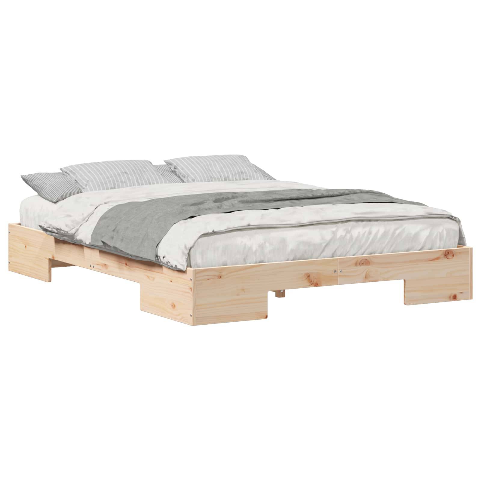 vidaXL Bettgestell Braun 140 x 200 cm