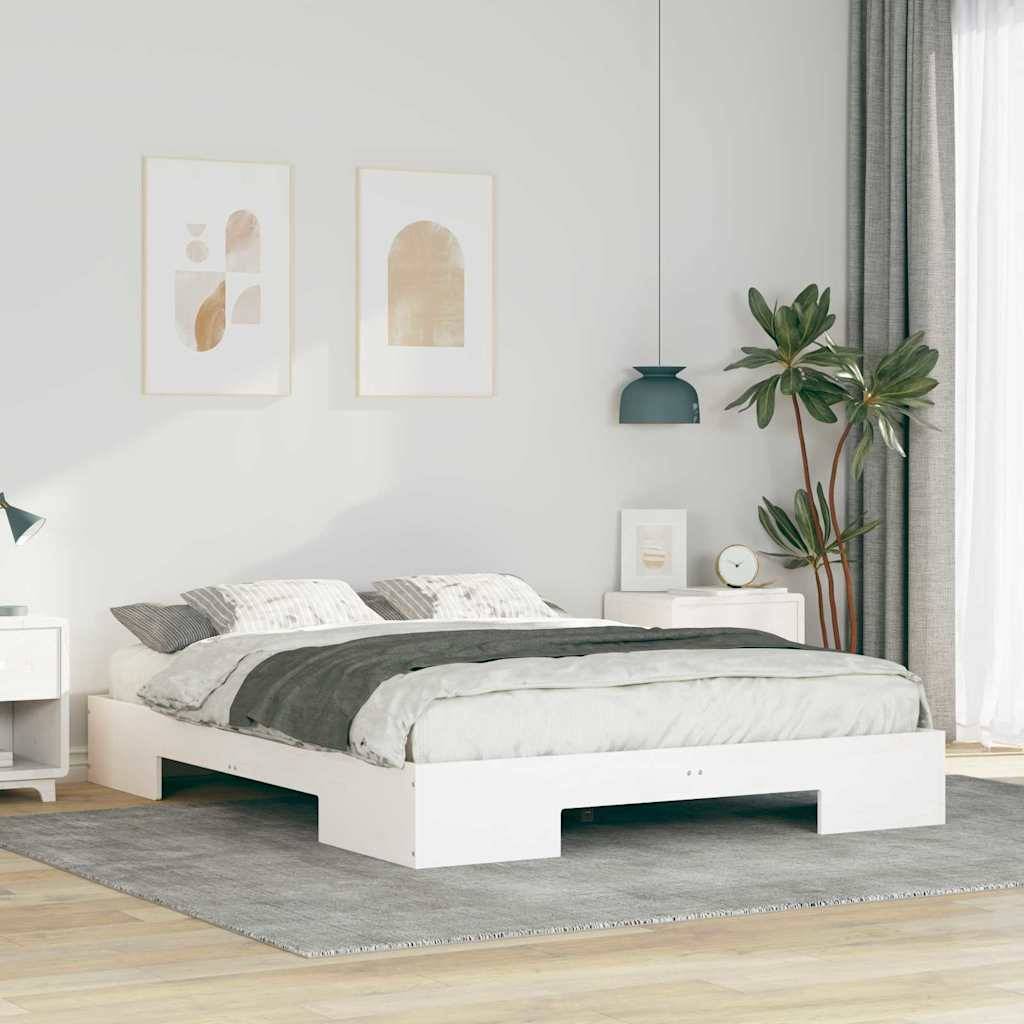 vidaXL Bettgestell Weiß 160 x 200 cm
