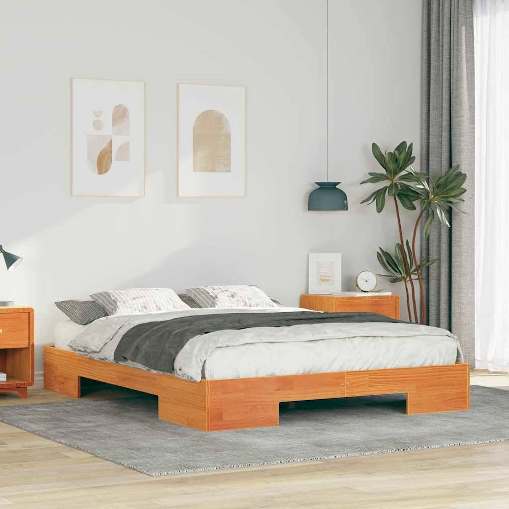 vidaXL Bettgestell Braun 150 x 200 cm