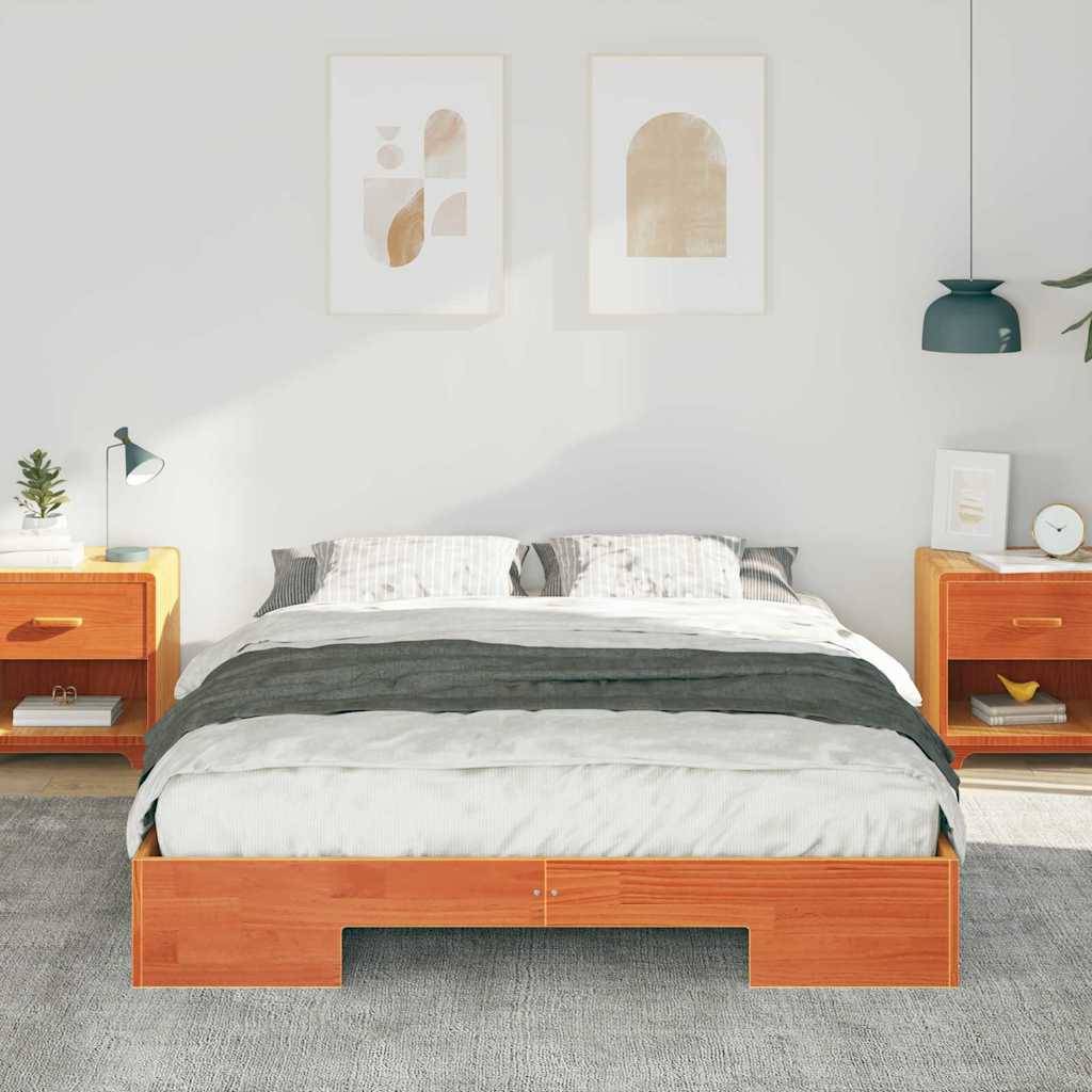 vidaXL Bettgestell Braun 150 x 200 cm
