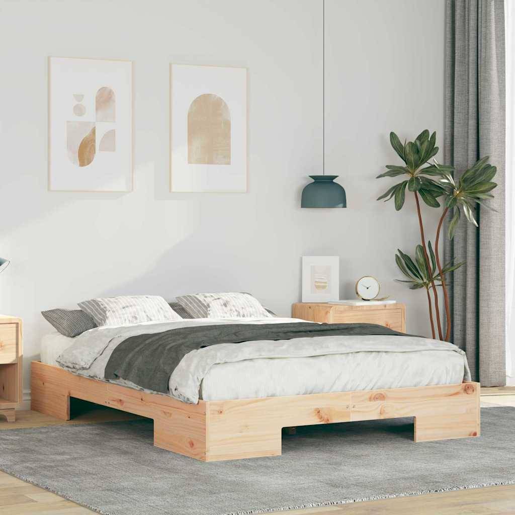 vidaXL Bettgestell Braun 120 x 190 cm