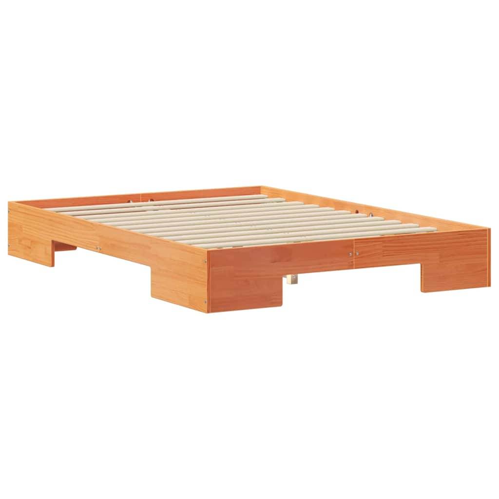 vidaXL Bettgestell Braun 135 x 190 cm