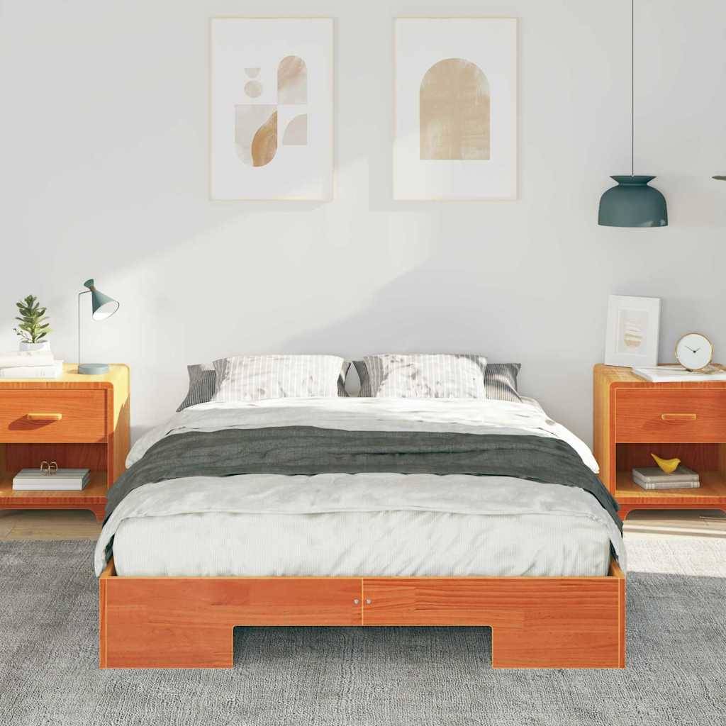 vidaXL Bettgestell Braun 135 x 190 cm