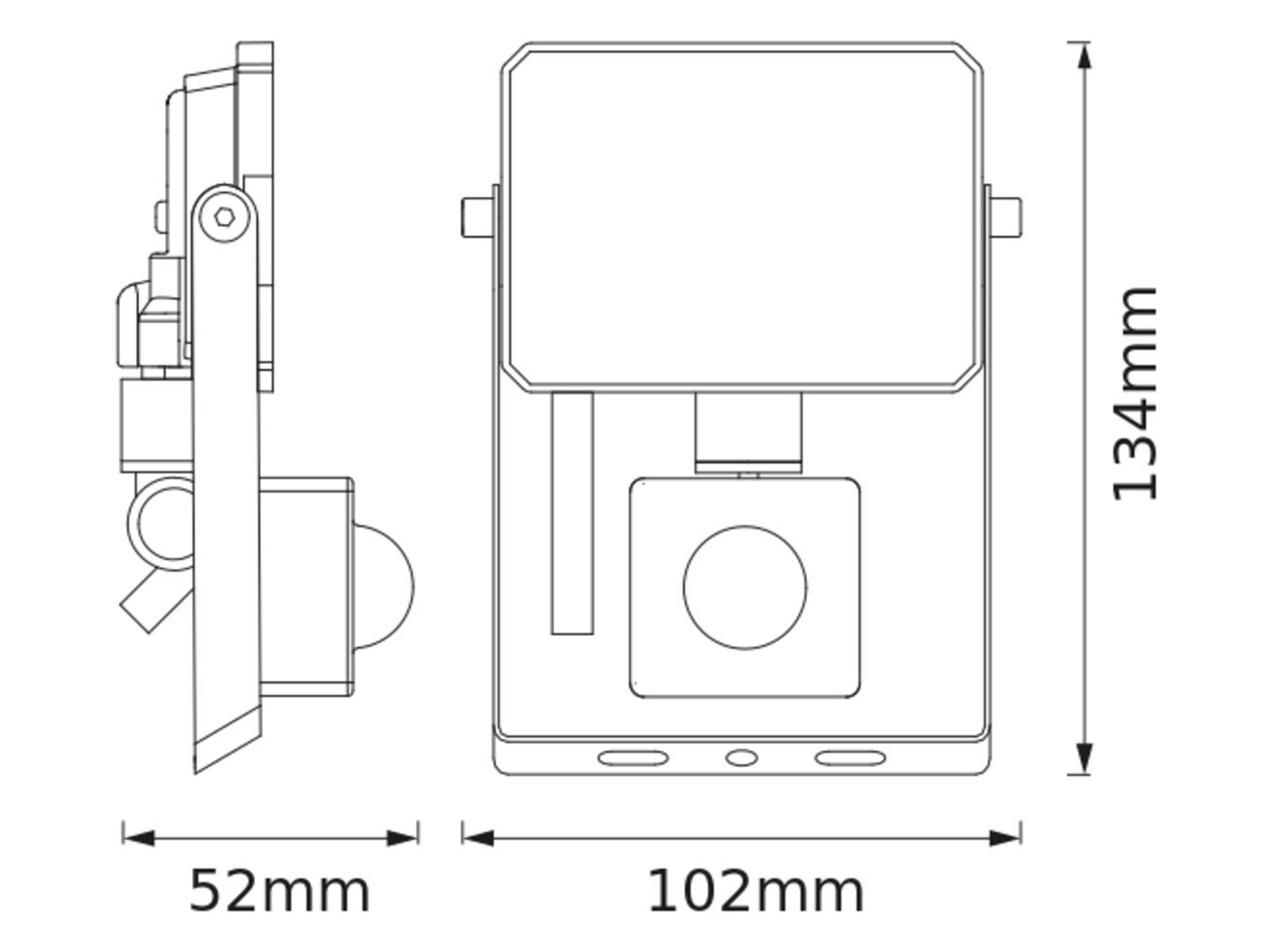 OSRAM LED-Fluter mit Sensor, 10W, 900lm, 6500K, 105°, IP65, kaltweiß
