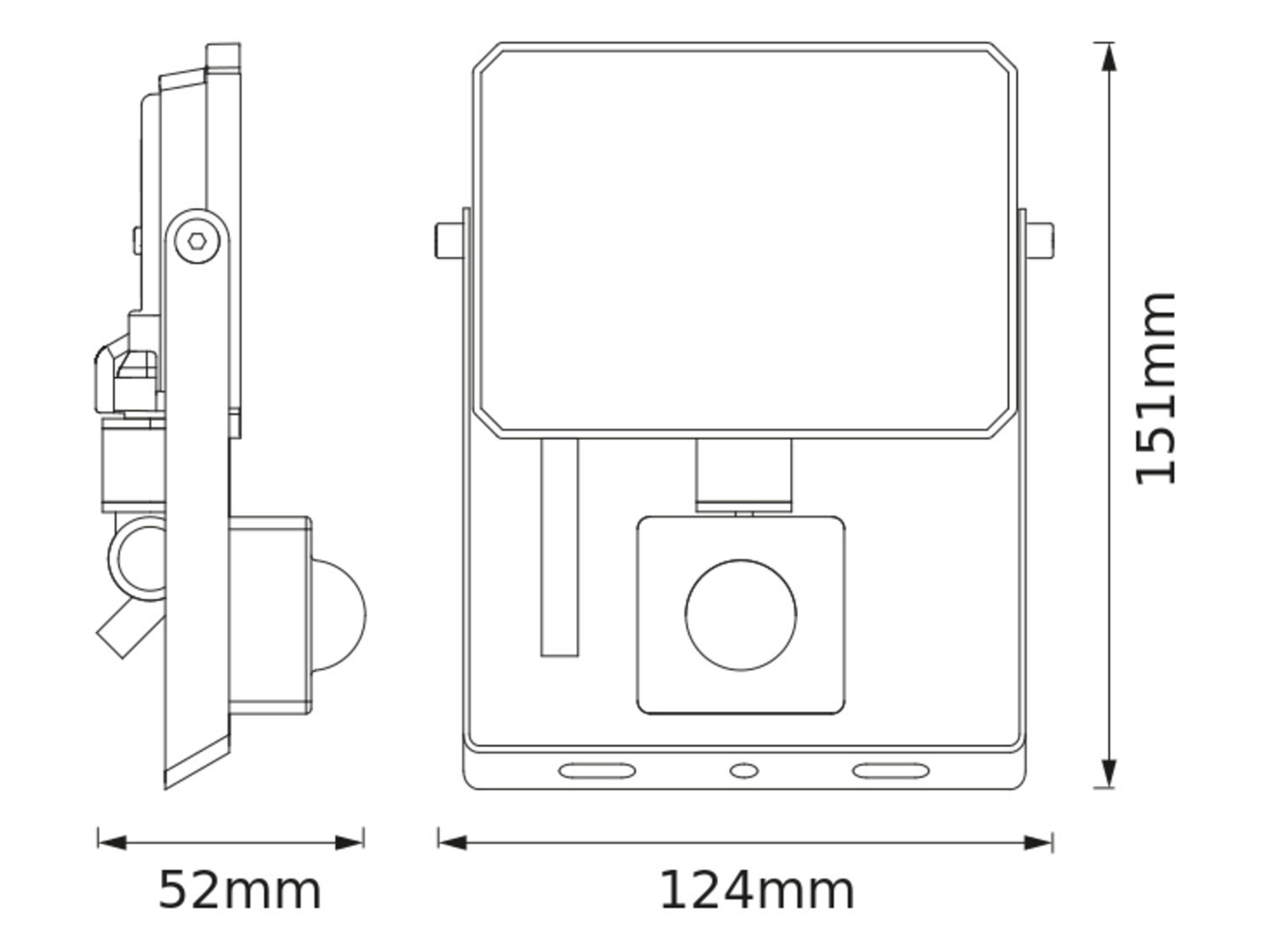 OSRAM LED-Fluter mit Sensor, 20W, 1800lm, 4000K, 105°, IP65, neutralweiß