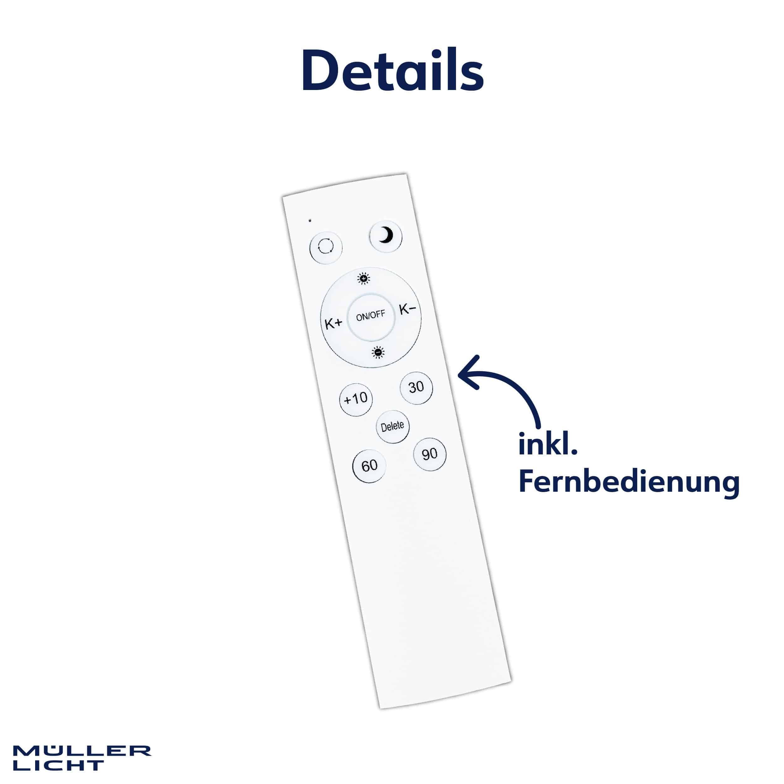 MÜLLER-LICHT LED-Deckenleuchte Rami 36 white, 24W, 2500lm, 2700-6500K, IP20, CCT