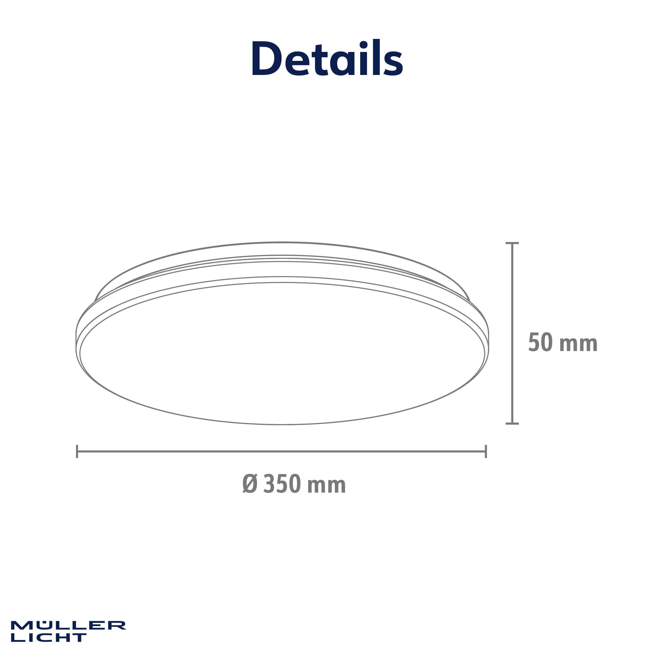 MÜLLER-LICHT LED-Deckenleuchte Rami 36 black, 24W, 2500lm, 2700-6500K, IP20, CCT