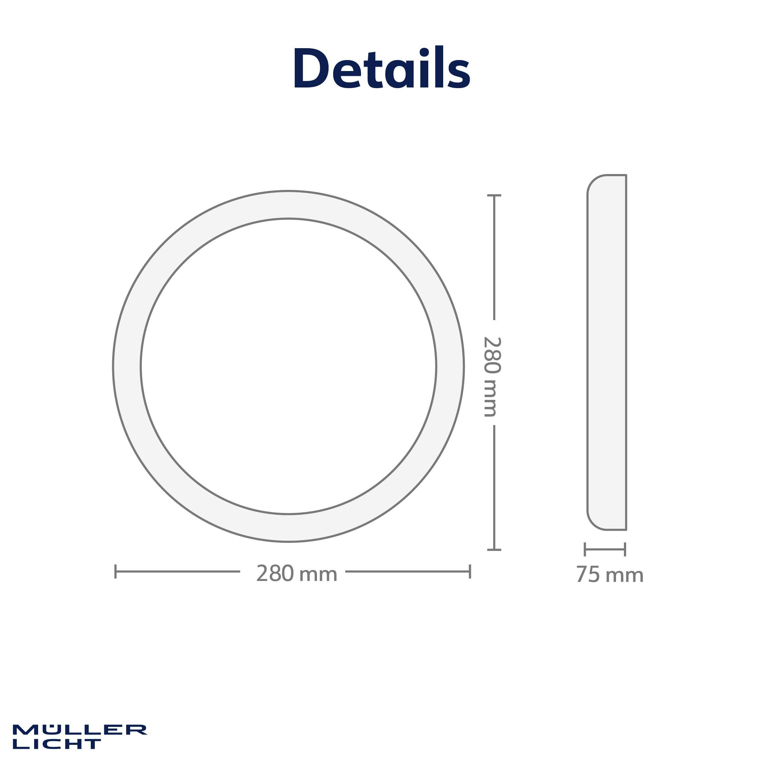 MÜLLER-LICHT LED-Deckenleuchte Claro white, 14 W, 1460 lm, 4000 K, IP20, neutralweiß
