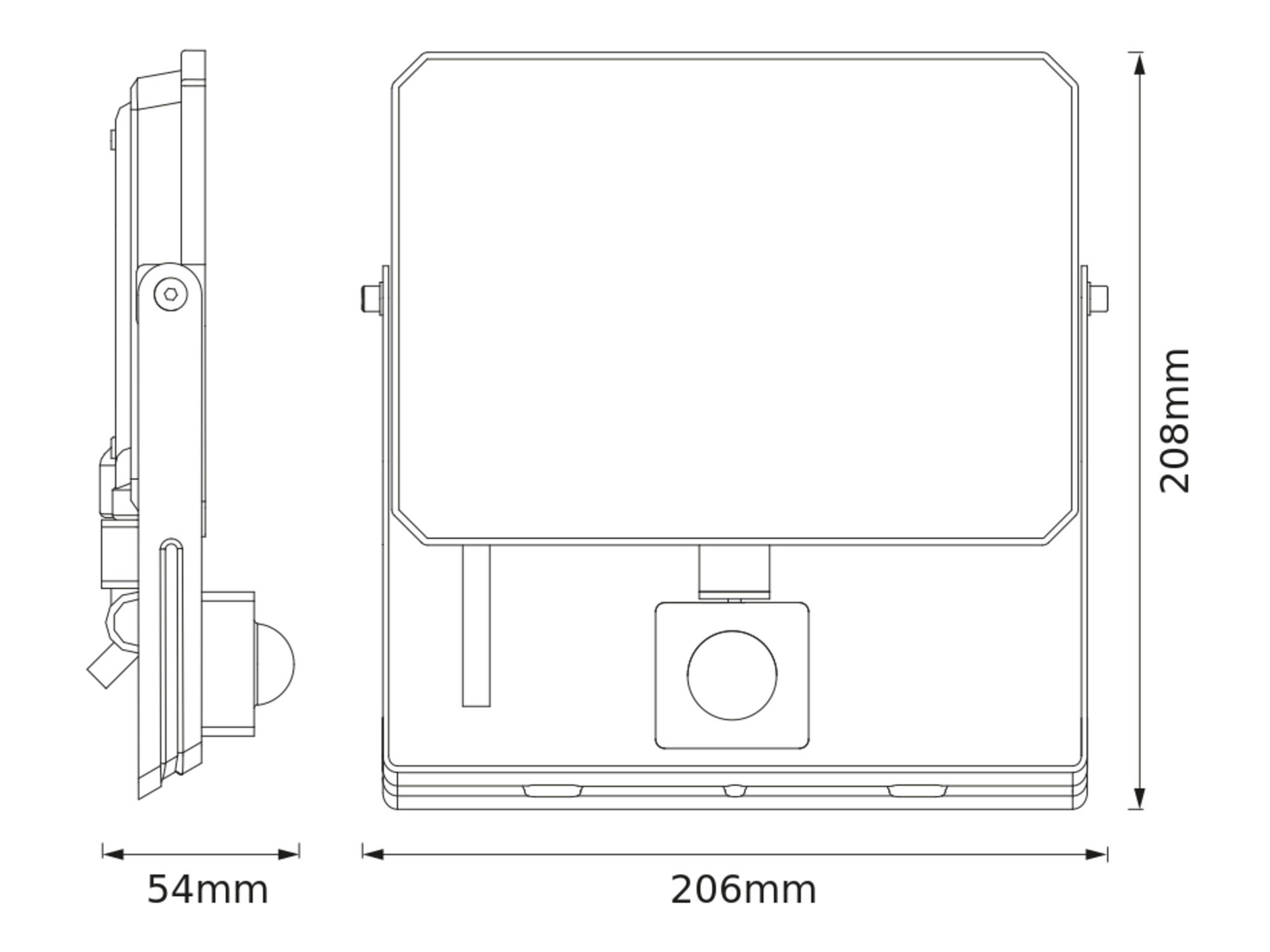 OSRAM LED-Fluter mit Sensor, 50W, 4500lm, 3000K, 105°, IP65, warmweiß