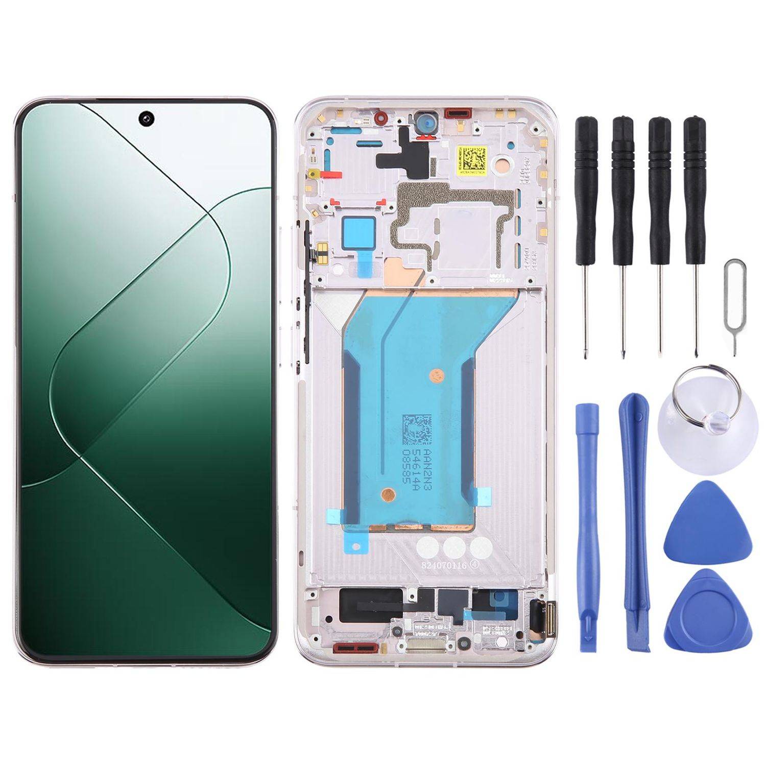 Für Xiaomi 14 AMOLED LCD Display Touchscreen mit Rahmen Ersatzteil Violett