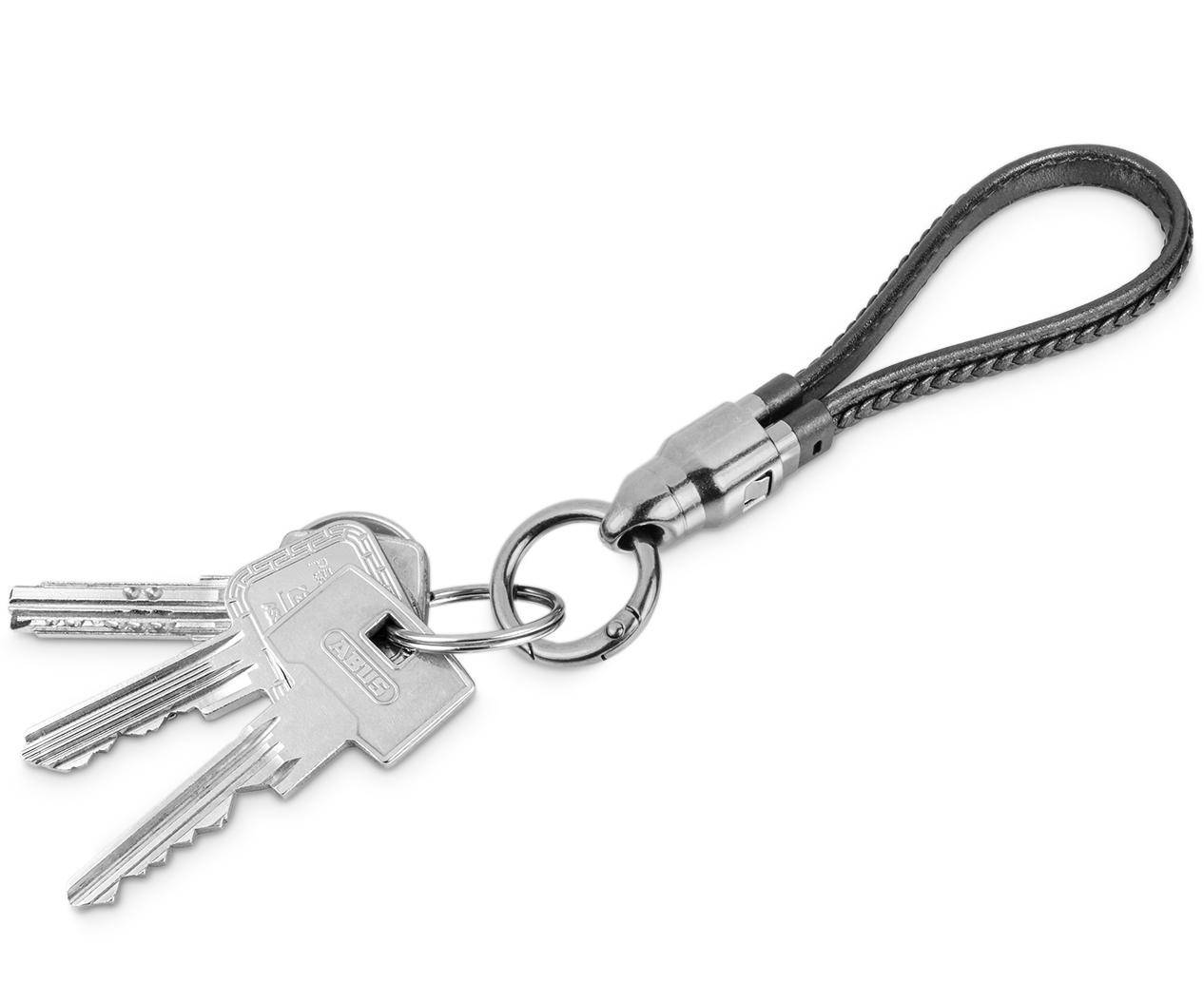 BerryBase USB-C Schnellladekabel Schlüsselanhänger, Zinklegierung, 240W PD3.1, 20cm, schwarz