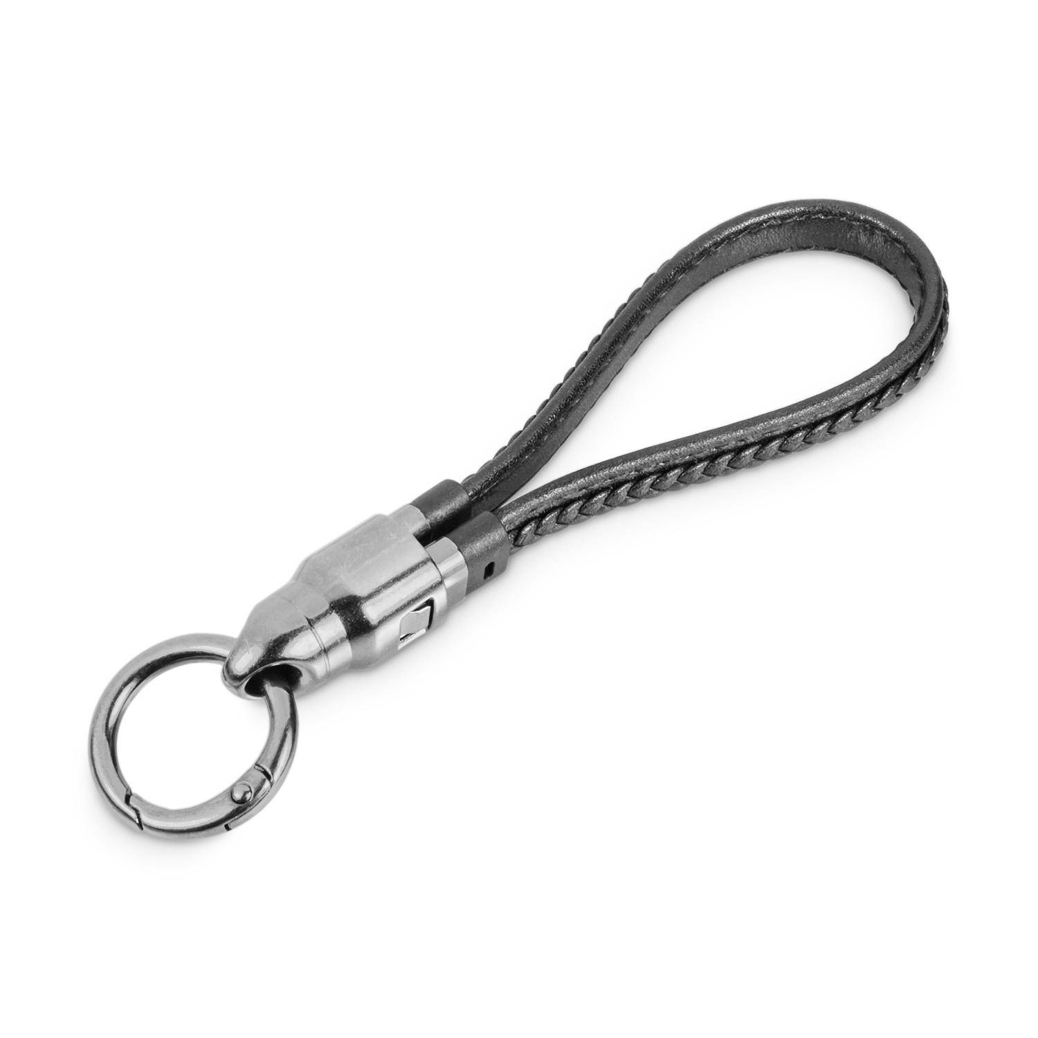 BerryBase USB-C Schnellladekabel Schlüsselanhänger, Zinklegierung, 240W PD3.1, 20cm, schwarz